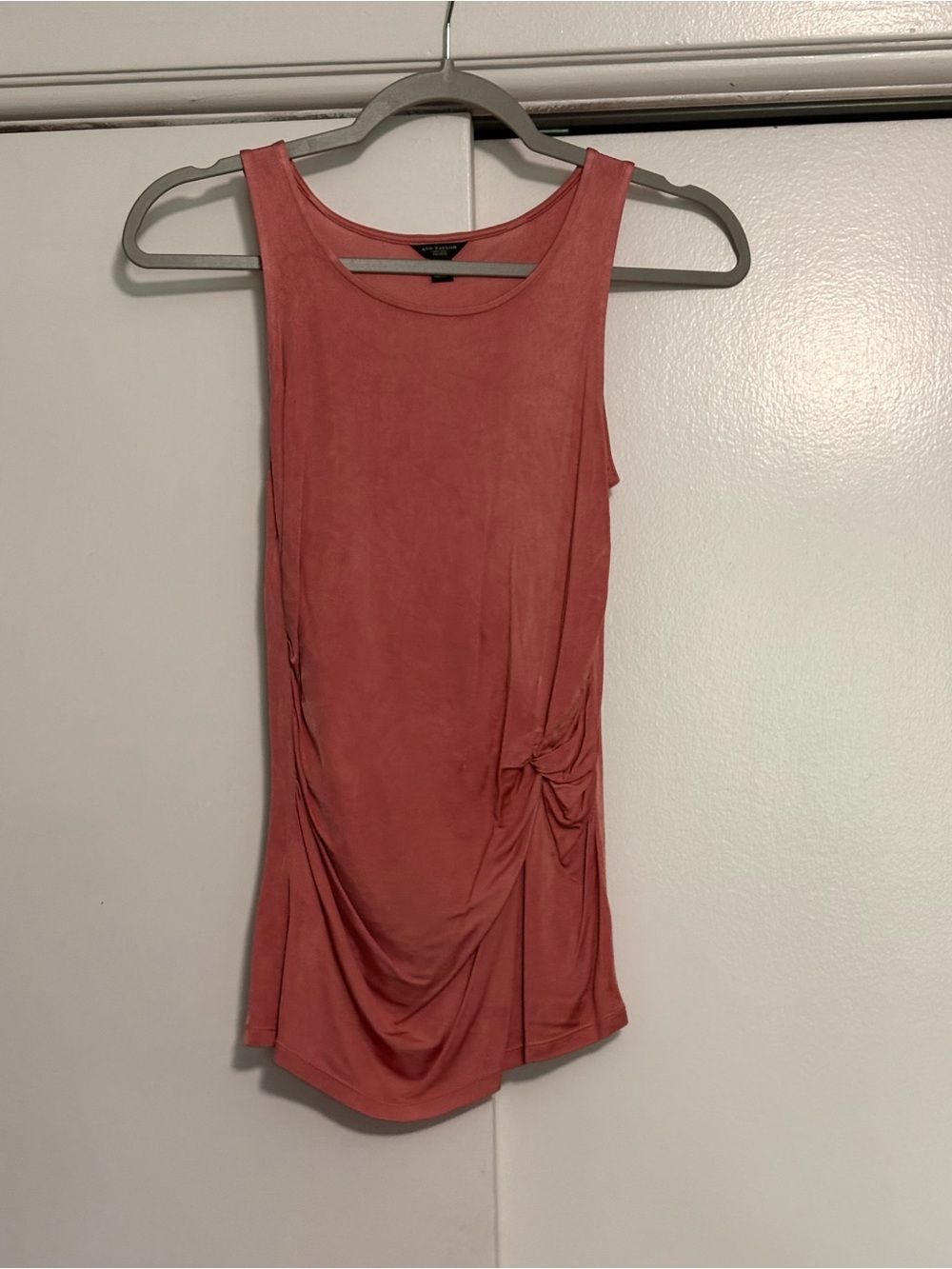 Ann Taylor Ruched Tank Top - Dusty Rose